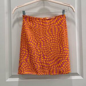 Olivaceous Pink & Orange Mini Skirt